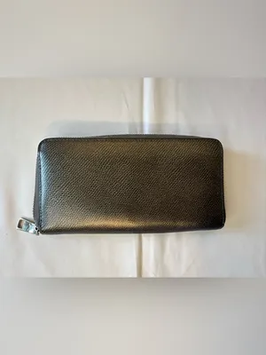 COACH Black Textured Leather Zip Wallet thumbnail 6
