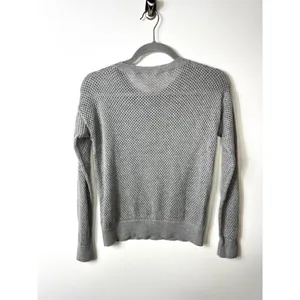 Maaji‎ Activewear Gray Mesh Knit Long Sleeve Sweater Crew Neck Women Medium thumbnail 7