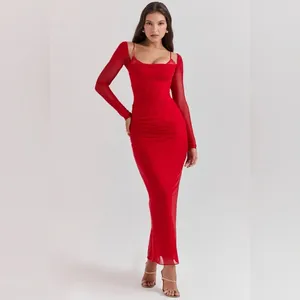 House of CB Katarina Scarlet Long Sleeve Maxi Dress thumbnail 14
