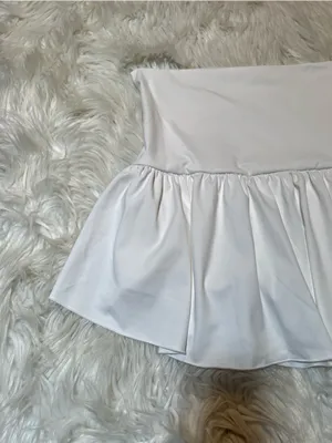 Women's Athletic Skort Skirt Solid White A-Line Pleated Mini Shorts Tennis Golf thumbnail 2