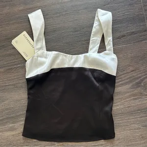 Black And White Satin Top thumbnail 1