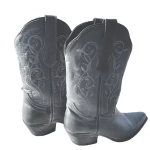 Sterling River 6.5 Gray Leather Cowgirl Western Boots Embroidered Mexico SRC 516 thumbnail 5