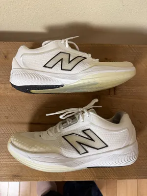 New Balance Women's FuelCell 996v6 court shoes in white & black Size 8 thumbnail 3