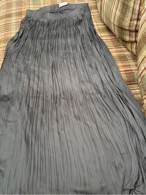Zara Gray Pleated Maxi Skirt thumbnail 1