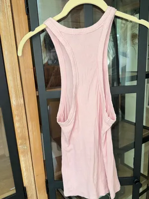 Intimately Free People racerback tank top high neck light pink ribbed blush thumbnail 3