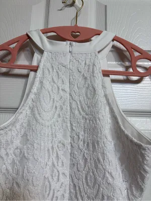 Missguided White Lace Halter Skater Dress Rush Week Bridal Wedding EUC Size S thumbnail 11