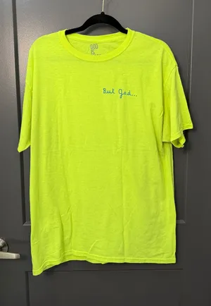 But God Neon Yellow Crewneck T-Shirt thumbnail 1