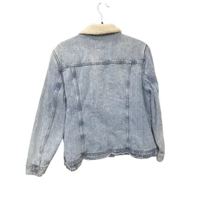 Old Navy Womens Sherpa Lined Denim Trucker Farm Ranch Chore Jacket Cotton XL thumbnail 2