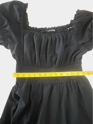 Scarlet Darkness Black Gothic Pirate A-Line Midi Dress Pockets Small thumbnail 9