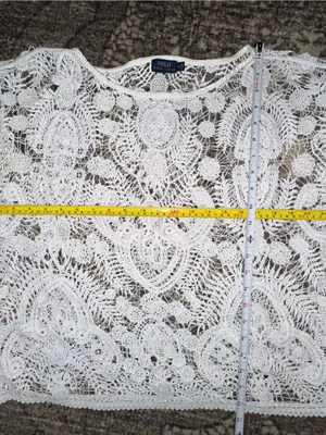Polo by Ralph Lauren Women’s Size S White Crochet Lace Short Sleeve Blouse Top thumbnail 8