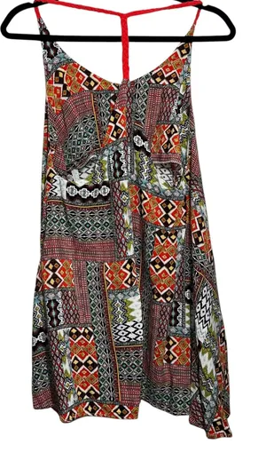 Umgee Boho Patchwork Tank Tunic‎ Womens L Tribal Swing Sleeveless thumbnail 1