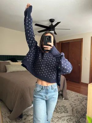Free People Navy Sweater thumbnail 3