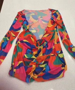 Colorful bikini and cover up set thumbnail 4