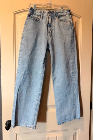 Abercrombie & Fitch Authentic Rigid Denim Baggy Jeans Light Wash 28x30 thumbnail 1