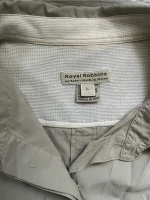 Royal Robbins Tan Cream Sleeveless Outdoor Hiking 100% Nylon Button Down Shirt L thumbnail 5