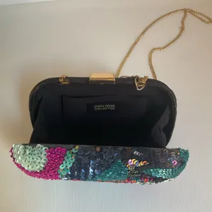 Sequin Clutch Multicolor Hard Case Evening Bag Prom Wedding Purse thumbnail 4