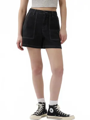 Gap Mid Rise Carpenter Shorts Denim Utility Workwear Canvas Black Size 00 thumbnail 7