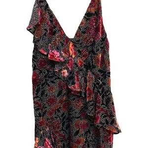 Jill Stuart Ruffled Floral 3D Velvet Floral Maxi Dress Size 6 thumbnail 4