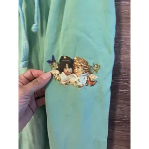 Fiorucci Sweat Pants Womens Size M Green Angels Graphic thumbnail 2