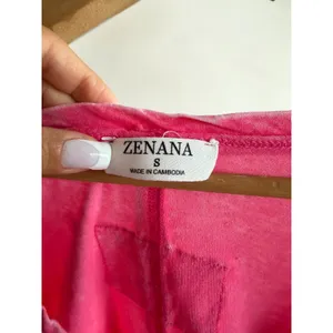 Zenana Women Hot Pink Acid Wash V-Neck‎ Tank Top Sleeveless Mineral Wash Small thumbnail 3