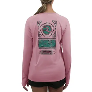 Reel Life Womens T-Shirt Sz L Purple Long Sleeve UV Crew Neck Polyester Outdoor thumbnail 2