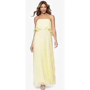 Betsy & Adam Women's Pleated Strapless Gown Lemon size 4 Pleated dress Flouncy thumbnail 2