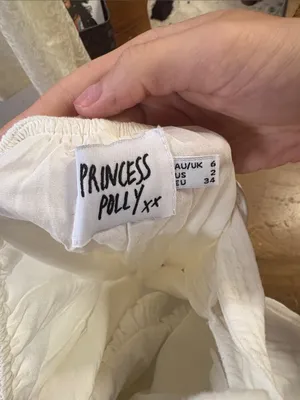Princess Polly White Cotton Puff Sleeve Babydoll Dress thumbnail 3