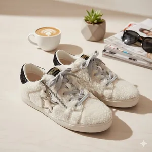 Vintage Havana Women's Melina Embellished Faux Fur Sneakers Size 6 Preowned thumbnail 2