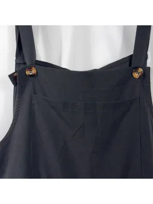 Women’s Black Wide Leg Jumpsuit Overalls Size Large thumbnail 5