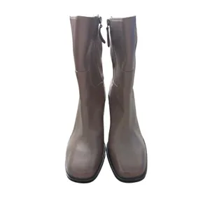 Franco Sarto Penelope Taupe Leather Suede Square Toe Block Heel Boots Size 10M thumbnail 4