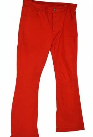 Roswear Womens XL Red Bootcut Flare Jeans Stretch High Rise 34x30 thumbnail 1