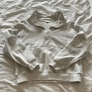 White Fox Boutique Light Gray Quarter-Zip Sweatshirt thumbnail 1