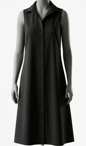 Tuckernuck Womens Black Sleeveless Button‎ Down Shirt Dress Mini Size Small thumbnail 1