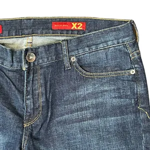 Express E2 Eva Full Leg Flared Jeans Size 31 Mid-Rise Stretch‎ Dark Wash Denim thumbnail 6