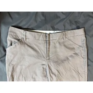 Gap‎ Perfect Trouser Women Crop Capri 12R Mid Rise Tan Beige Brown Pants Pockets thumbnail 2