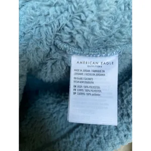 American Eagle‎ Sherpa Pullover 1/4 Zip Blue Cozy Soft Lounge Autumn Winter City thumbnail 7