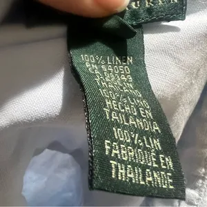 Lauren Ralph Lauren light blue linen short sleeve blouse thumbnail 4