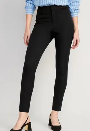 Old Navy Pixie Pants Women 14 Tall Black High-Rise Never-Fade Slim Trousers Work thumbnail 1