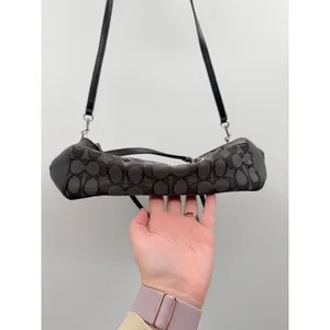 Coach Kelsey Satchel‎ Crossbody Bag Black Signature Canvas Shoulder Purse thumbnail 6