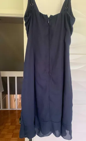 Lucy in the Sky Ruffle Tie Navy Blue Dress thumbnail 2