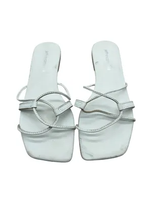 Jeffrey Campbell Womens Flat Sandals Strappy Slip On Leather White Size 6 thumbnail 2