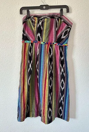 Anthropologie Edme & Esyllte pueblo ikat strapless dress sz 4 thumbnail 2
