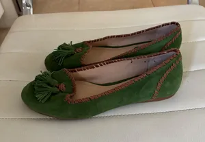 Jack Rogers Womens Green Suede Whipstitch Tassel Ballet Flats 6.5 thumbnail 1