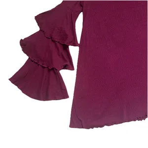 Free People Beach Magenta Size S Seashore Mini Dress Bell‎ Sleeves Boho Hippie thumbnail 4