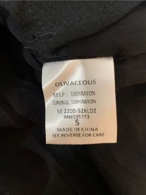 Olivaceous Black V-Neck Puff-Sleeve Mini Dress - Size Small thumbnail 4