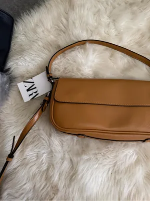 ZARA Classic Tan Leather Shoulder Bag thumbnail 4