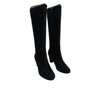 Clarks Tamryn Leaf Black Suede Knee High Block Heel Boots 9M thumbnail 2