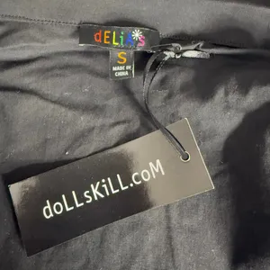 Dollskill Delias Rare Moment Collared Top, Black, S thumbnail 4