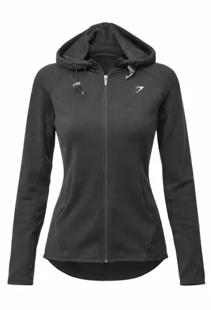 Gymshark Black Zip Up Hoodie Jacket Women’s Large Athletic Fit thumbnail 1