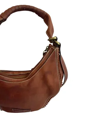 BCBGMaxAzria Brown Y2K Purse Shoulder Bag 2000s Retro Vintage Small Boho Slouch thumbnail 5